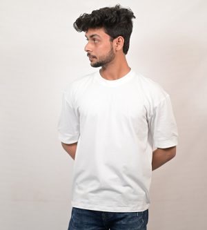 White Oversized Plain Unisex Tshirt | Seepa.in