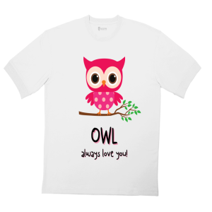 Pink Owl Oversized Unisex Tshirt