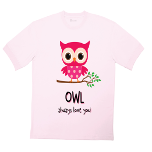 Pink Owl Oversized Unisex Tshirt