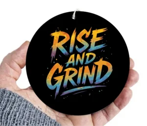 Rise and Grind Car Mirror Hanging