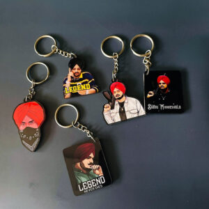 Sidhu Moosewala Double‑Side Printed Acrylic Key‑Chain Combo